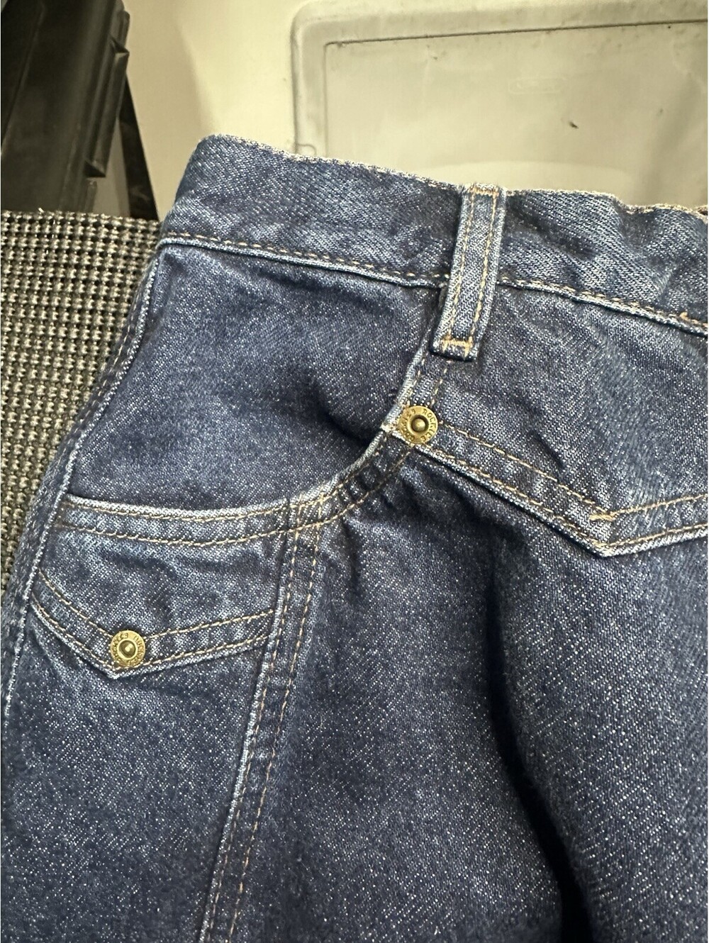 VTG Rockies Jeans USA Dark Wash Western High Rise No Back Pocket Denim - Picture 7 of 14